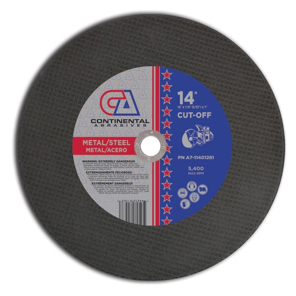 Continental Abrasives 14" x 1/8" (5/32) x 1" Triple Reinforced High